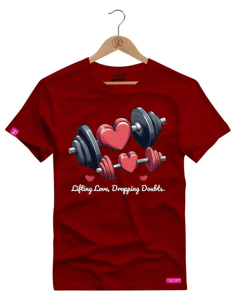 Camiseta Algodão Premium Estampa Fitness Lifting Love Dropping Doubts - Azevedo Encantu's