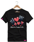 Camiseta Algodão Premium Estampa Fitness Lifting Love Dropping Doubts - Azevedo Encantu's