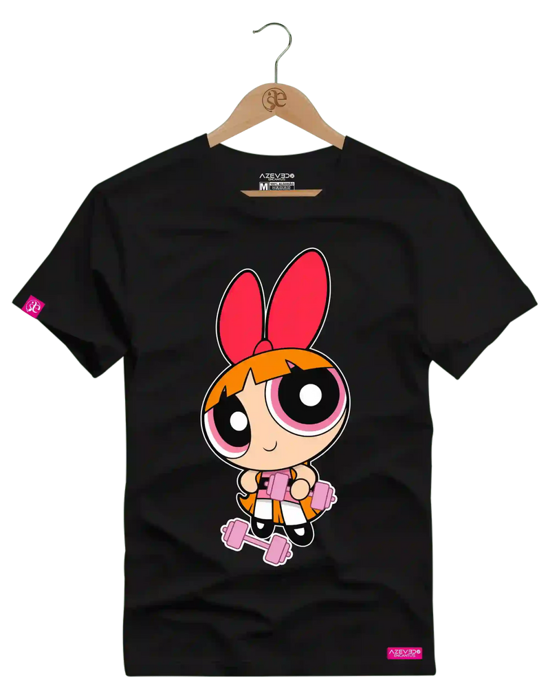 Camiseta Algodão Premium Estampa Florzinha Halteres Fitness - Azevedo Encantu's