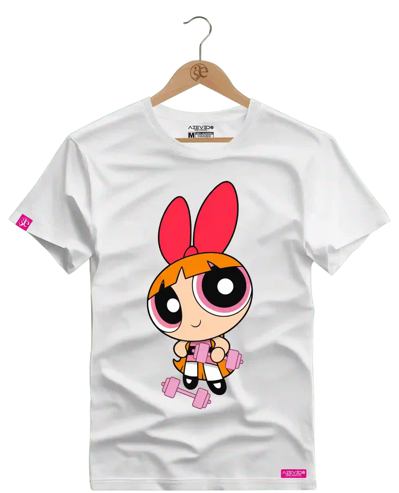 Camiseta Algodão Premium Estampa Florzinha Halteres Fitness - Azevedo Encantu's