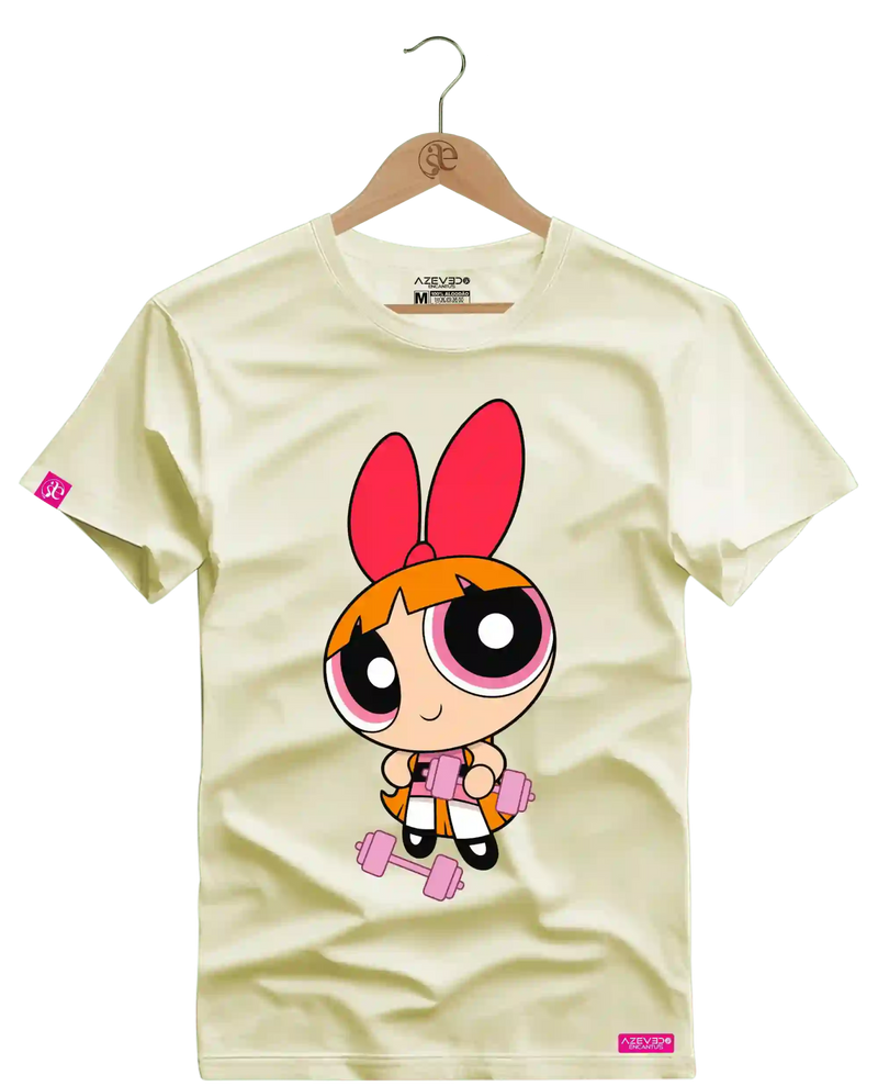 Camiseta Algodão Premium Estampa Florzinha Halteres Fitness - Azevedo Encantu's