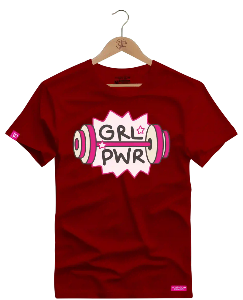 Camiseta Algodão Premium Estampa GRL PWR Fitness - Azevedo Encantu's