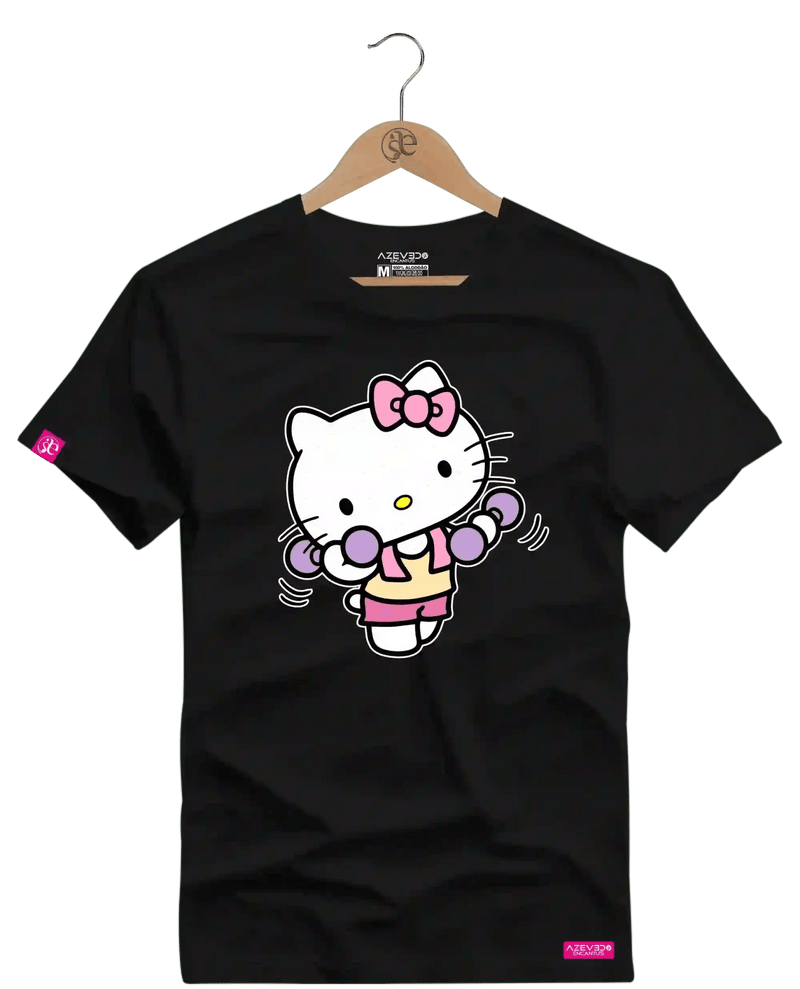 Camiseta Algodão Premium Estampa Hello Kitty Fitness - Azevedo Encantu's