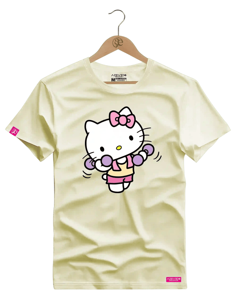 Camiseta Algodão Premium Estampa Hello Kitty Fitness - Azevedo Encantu's