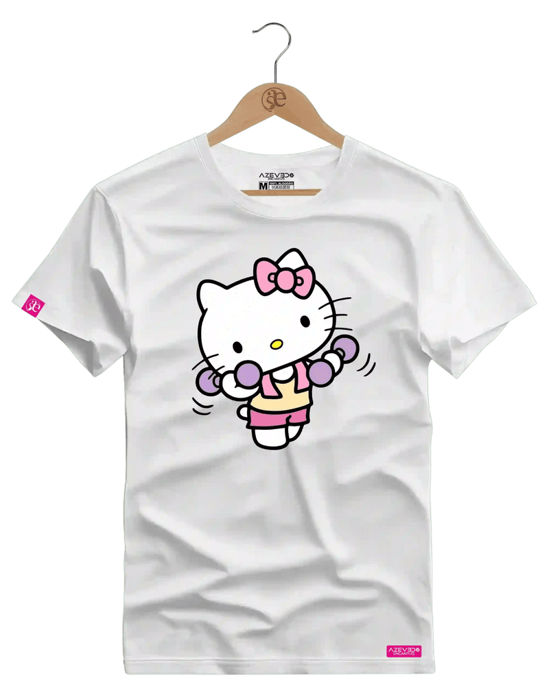Camiseta Algodão Premium Estampa Hello Kitty Fitness - Azevedo Encantu's