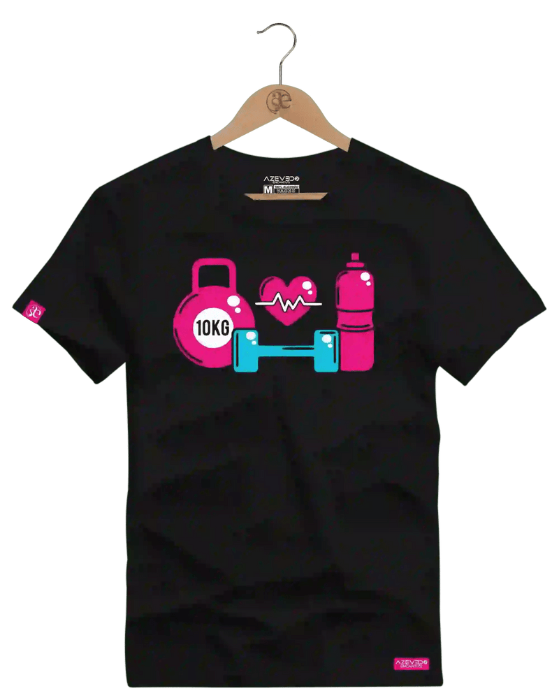 Camiseta Algodão Premium Estampa Kit Fitness - Azevedo Encantu's