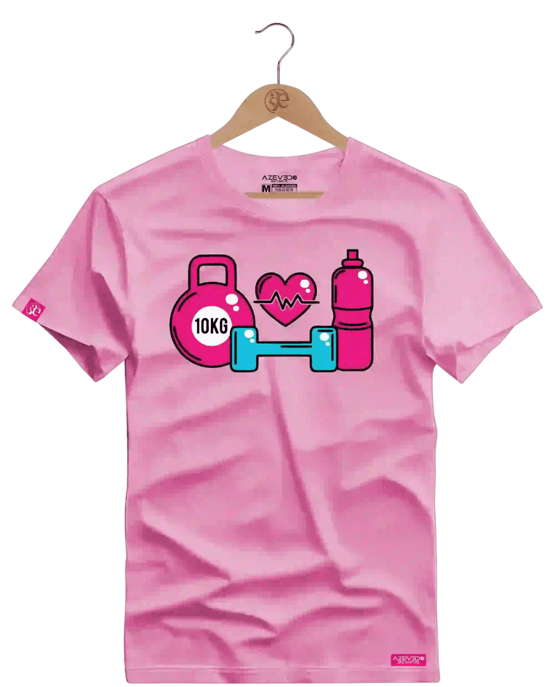 Camiseta Algodão Premium Estampa Kit Fitness - Azevedo Encantu's