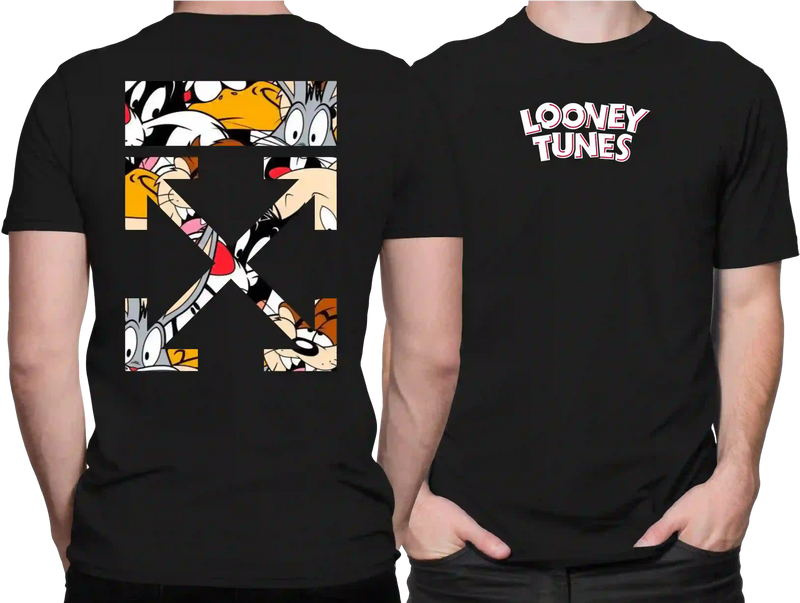 Camiseta Algodão Premium Estampa Looney Tunes Off White - Azevedo Encantu's