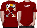 Camiseta Algodão Premium Estampa Looney Tunes Off White - Azevedo Encantu's