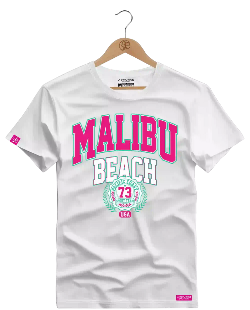 Camiseta Algodão Premium Estampa Malibu Beach - Azevedo Encantu's