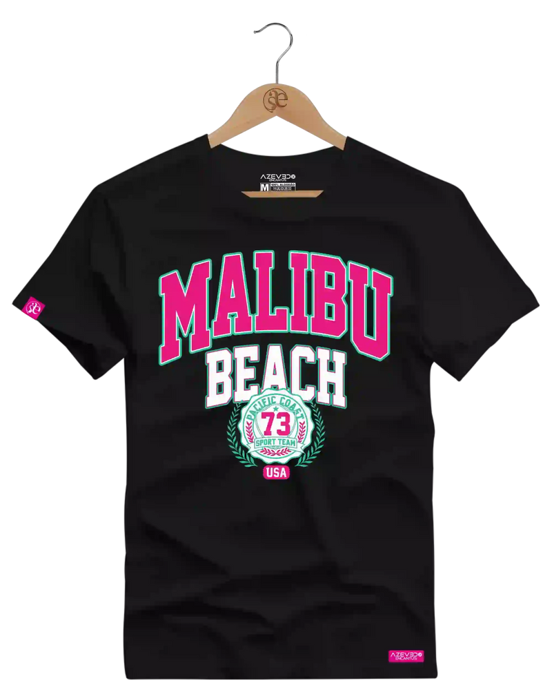 Camiseta Algodão Premium Estampa Malibu Beach - Azevedo Encantu's
