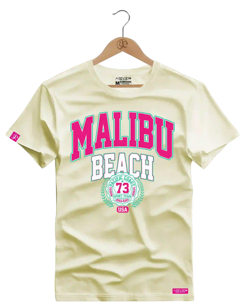 Camiseta Algodão Premium Estampa Malibu Beach - Azevedo Encantu's