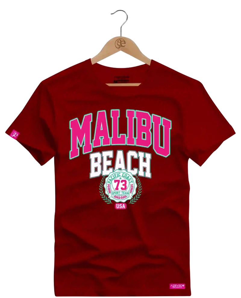 Camiseta Algodão Premium Estampa Malibu Beach - Azevedo Encantu's