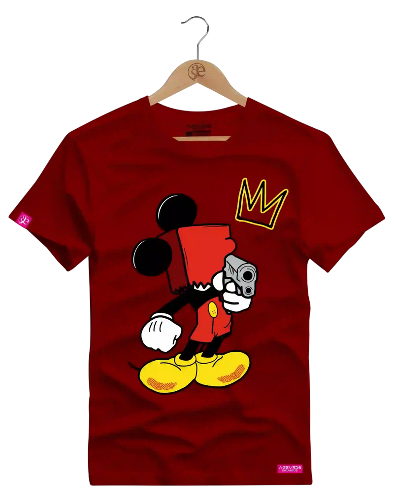 Camiseta Algodão Premium Estampa Mickey Arma - Azevedo Encantu's