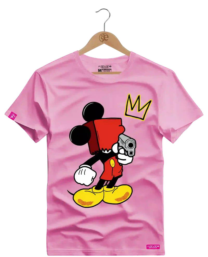 Camiseta Algodão Premium Estampa Mickey Arma - Azevedo Encantu's