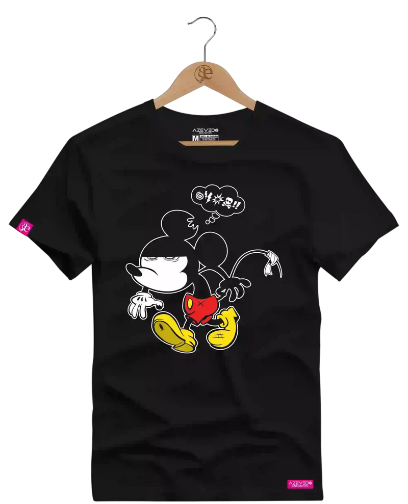 Camiseta Algodão Premium Estampa Mickey Bravo - Azevedo Encantu's