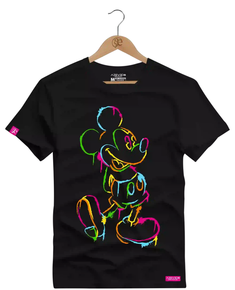 Camiseta Algodão Premium Estampa Mickey Color - Azevedo Encantu's