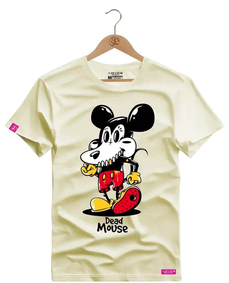 Camiseta Algodão Premium Estampa Mickey Dead Mouse - Azevedo Encantu's