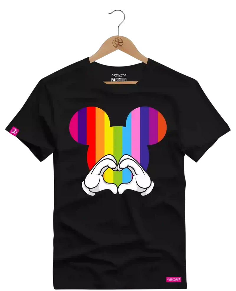 Camiseta Algodão Premium Estampa Mickey Love - Azevedo Encantu's