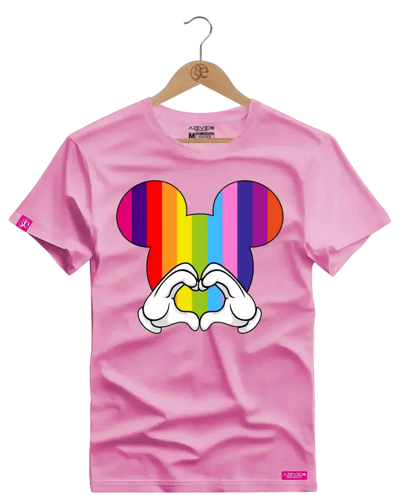 Camiseta Algodão Premium Estampa Mickey Love - Azevedo Encantu's