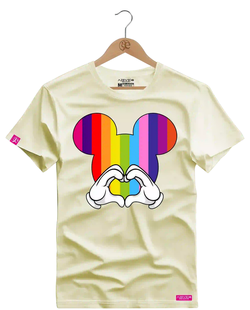 Camiseta Algodão Premium Estampa Mickey Love - Azevedo Encantu's