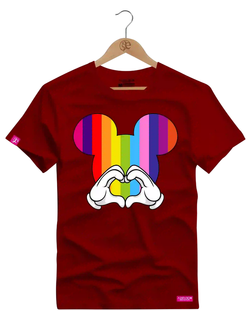 Camiseta Algodão Premium Estampa Mickey Love - Azevedo Encantu's