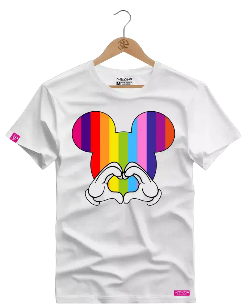 Camiseta Algodão Premium Estampa Mickey Love - Azevedo Encantu's