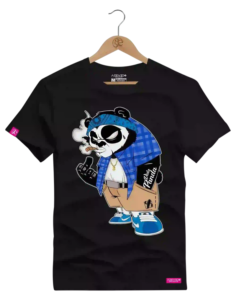 Camiseta Algodão Premium Estampa Panda Bad - Azevedo Encantu's