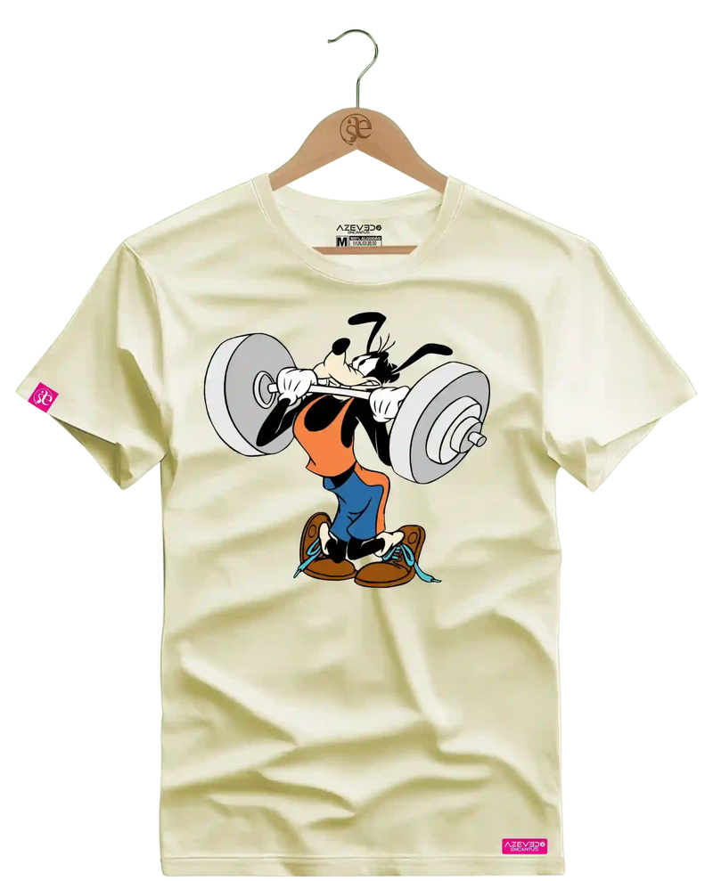 Camiseta Algodão Premium Estampa Pateta Fitness - Azevedo Encantu's