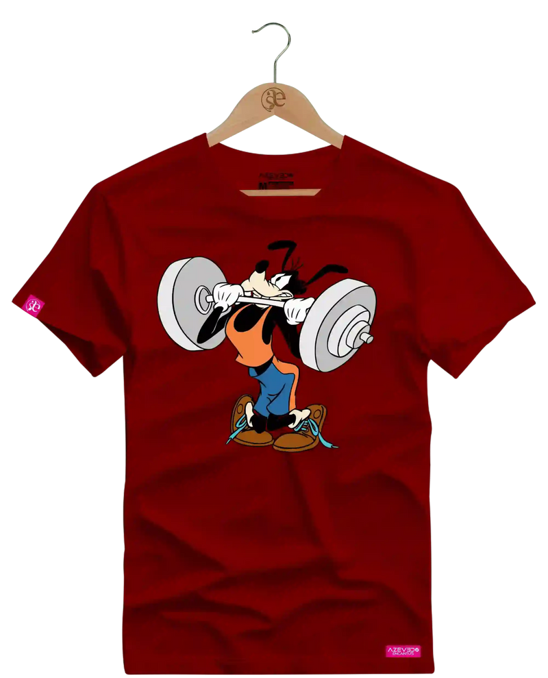 Camiseta Algodão Premium Estampa Pateta Fitness - Azevedo Encantu's