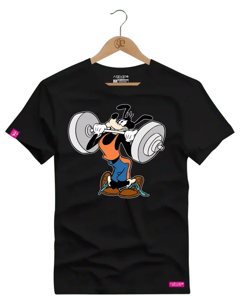 Camiseta Algodão Premium Estampa Pateta Fitness - Azevedo Encantu's