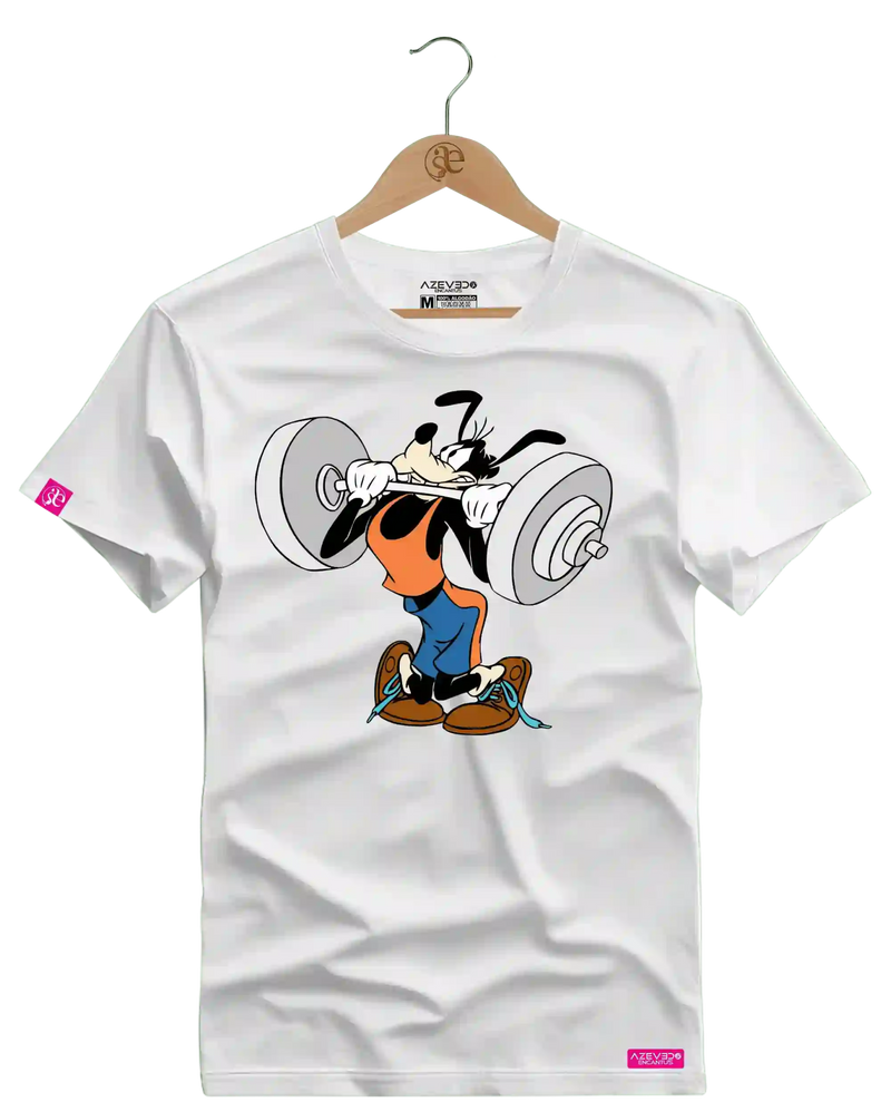 Camiseta Algodão Premium Estampa Pateta Fitness - Azevedo Encantu's