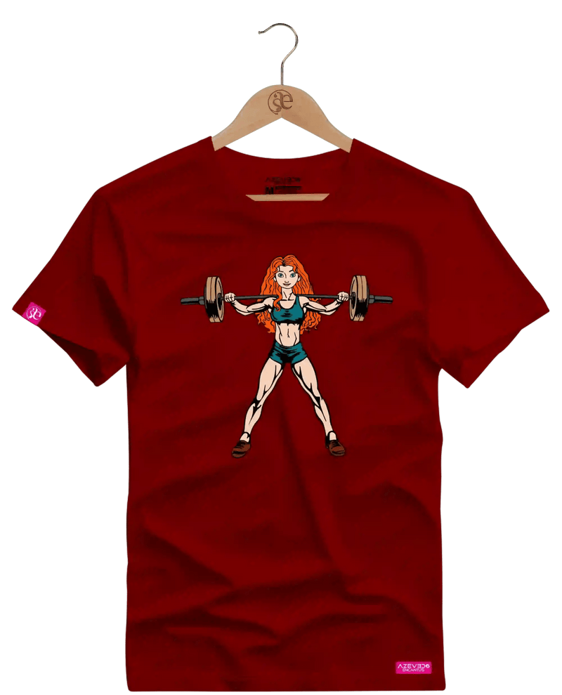 Camiseta Algodão Premium Estampa Princesa Merida Fitness - Azevedo Encantu's