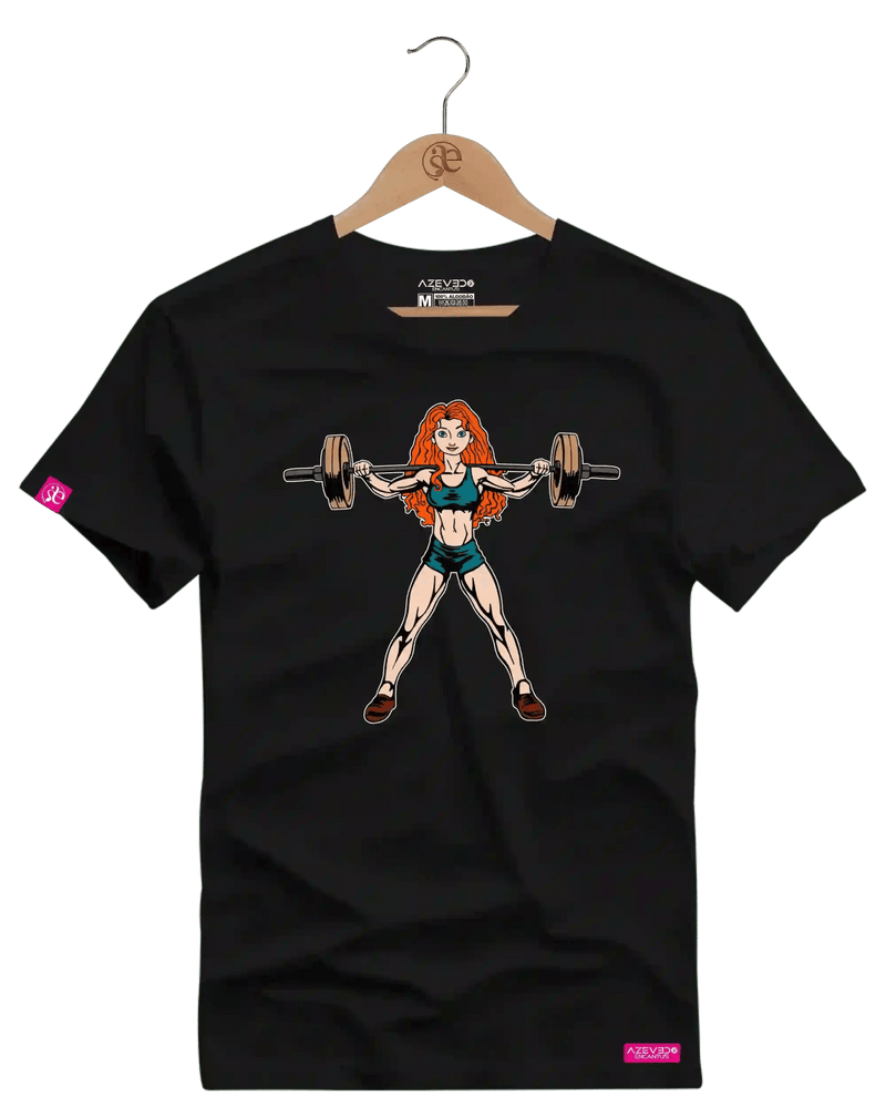 Camiseta Algodão Premium Estampa Princesa Merida Fitness - Azevedo Encantu's