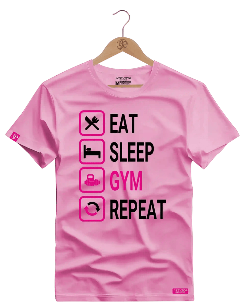 Camiseta Algodão Premium Estampa Repeat Fitness - Azevedo Encantu's