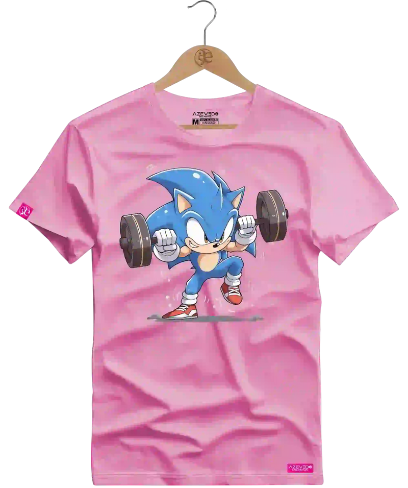Camiseta Algodão Premium Estampa Sonic Fitness - Azevedo Encantu's