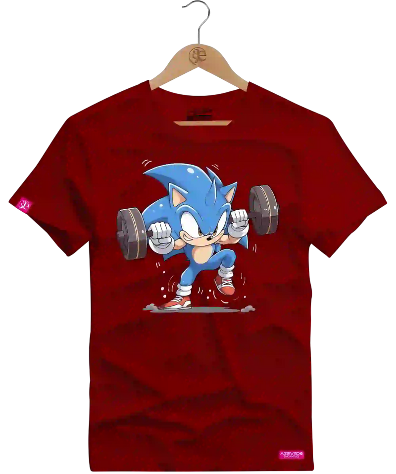 Camiseta Algodão Premium Estampa Sonic Fitness - Azevedo Encantu's