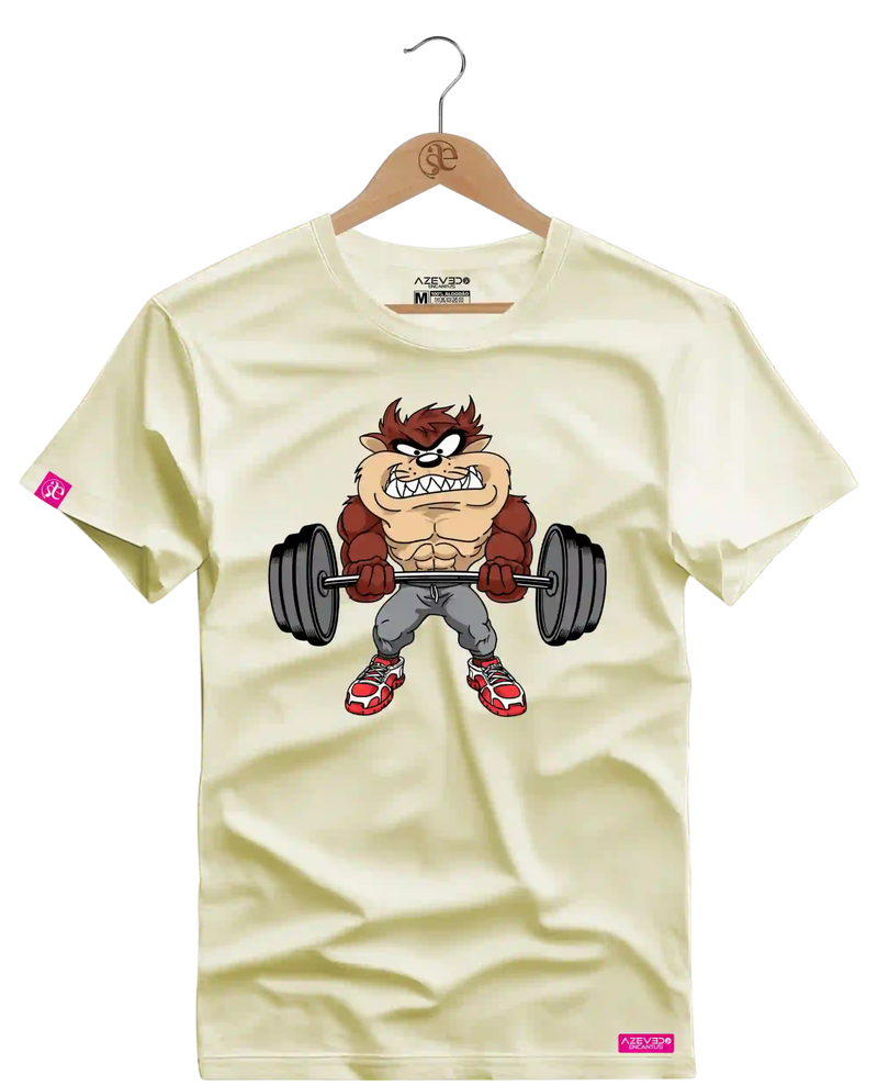 Camiseta Algodão Premium Estampa Taz Mania Fitness - Azevedo Encantu's