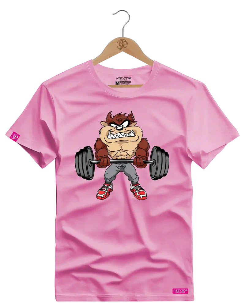 Camiseta Algodão Premium Estampa Taz Mania Fitness - Azevedo Encantu's