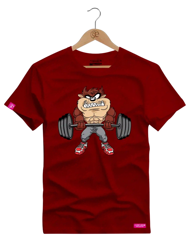 Camiseta Algodão Premium Estampa Taz Mania Fitness - Azevedo Encantu's