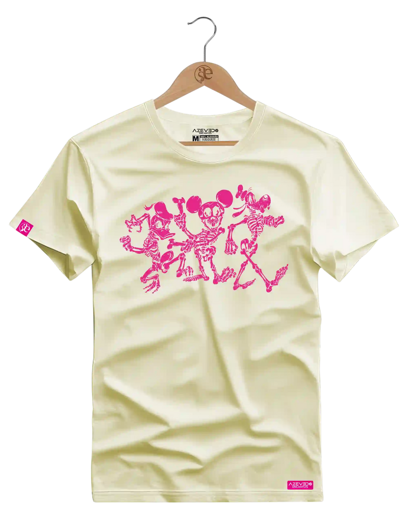 Camiseta Algodão Premium Estampa Turma Disney Esqueleto - Azevedo Encantu's