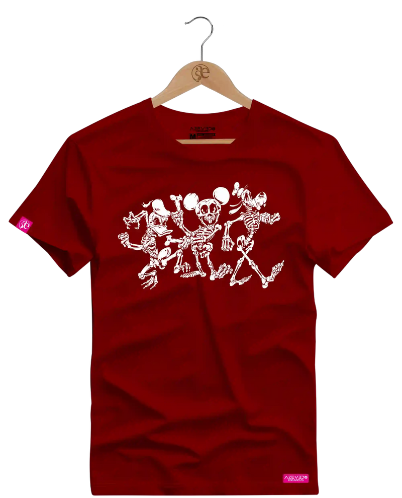 Camiseta Algodão Premium Estampa Turma Disney Esqueleto - Azevedo Encantu's