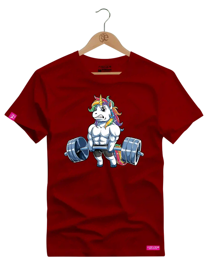 Camiseta Algodão Premium Estampa Unicornio Fitness - Azevedo Encantu's
