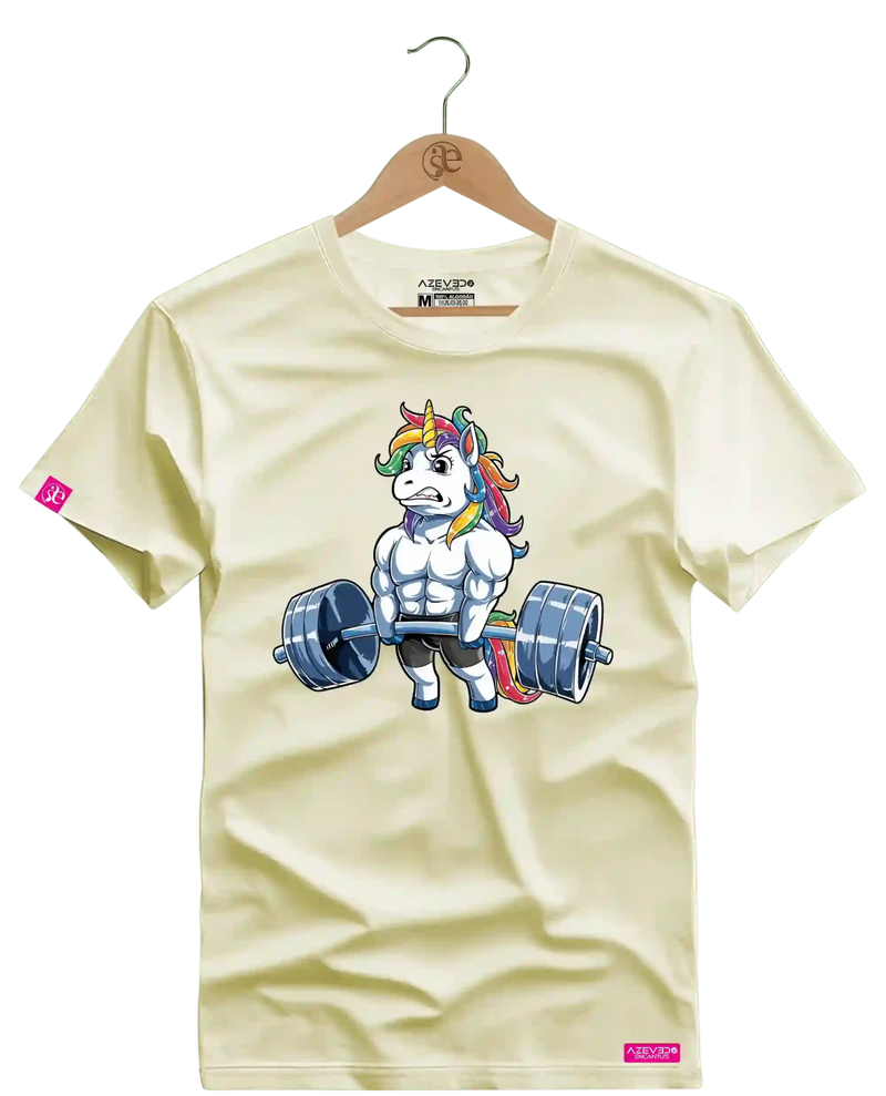 Camiseta Algodão Premium Estampa Unicornio Fitness - Azevedo Encantu's
