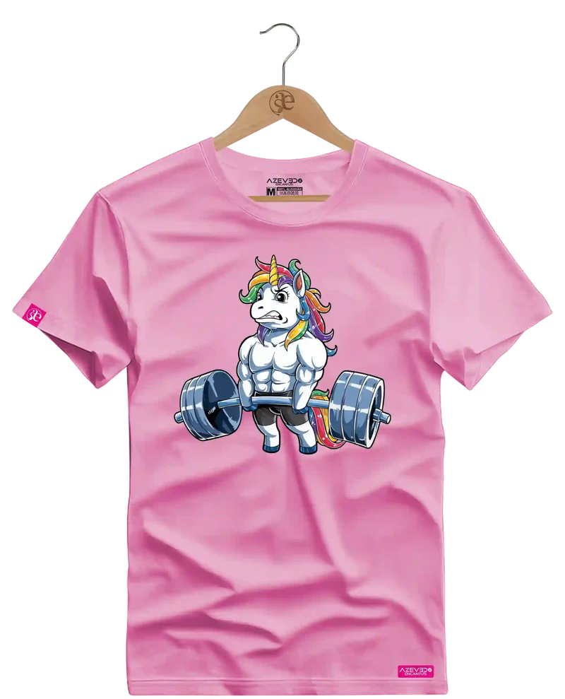 Camiseta Algodão Premium Estampa Unicornio Fitness - Azevedo Encantu's
