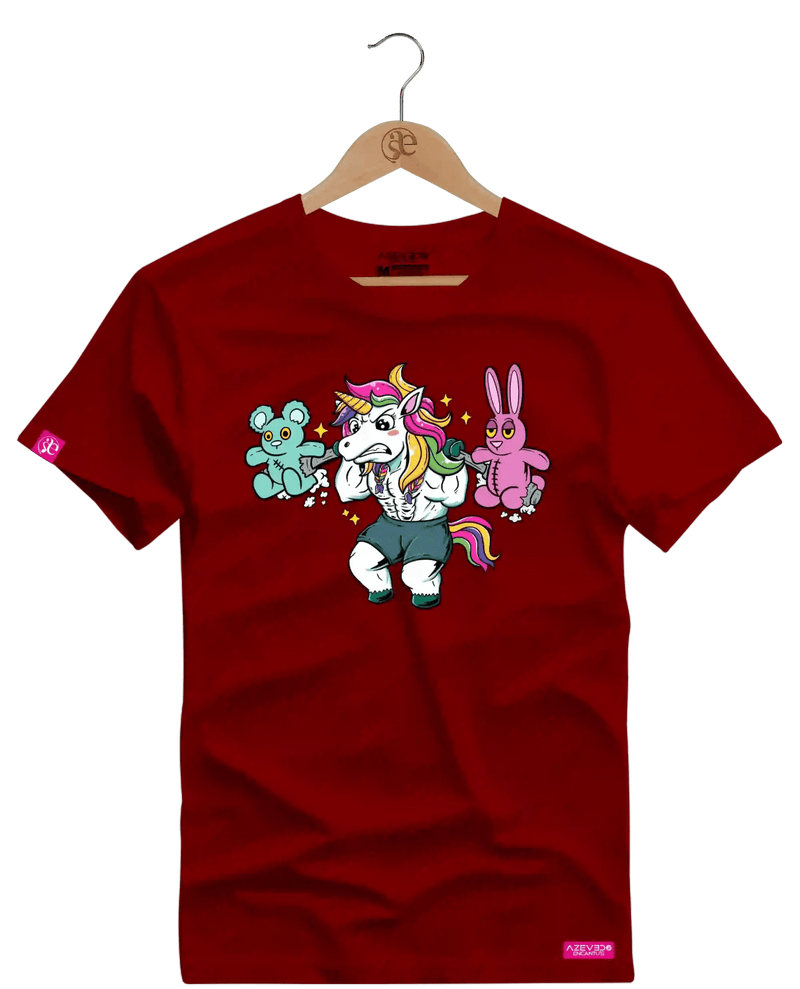 Camiseta Algodão Premium Estampa Unicornio Pelúcia Fitness - Azevedo Encantu's
