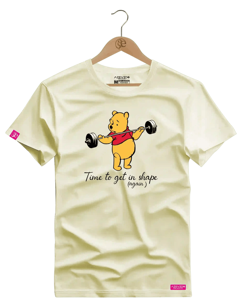 Camiseta Algodão Premium Estampa Ursinho Pooh Fitness - Azevedo Encantu's
