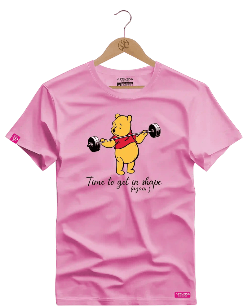 Camiseta Algodão Premium Estampa Ursinho Pooh Fitness - Azevedo Encantu's