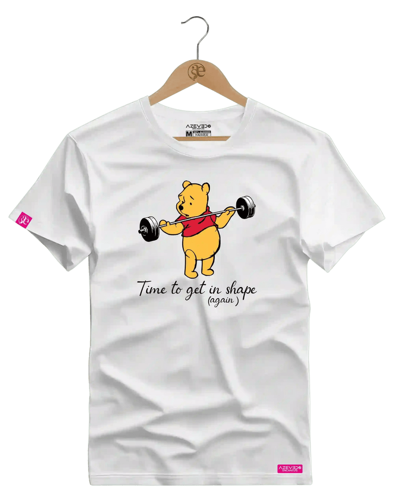 Camiseta Algodão Premium Estampa Ursinho Pooh Fitness - Azevedo Encantu's