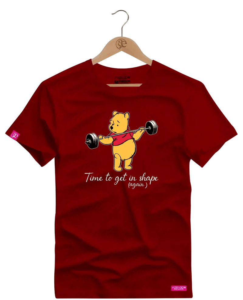 Camiseta Algodão Premium Estampa Ursinho Pooh Fitness - Azevedo Encantu's